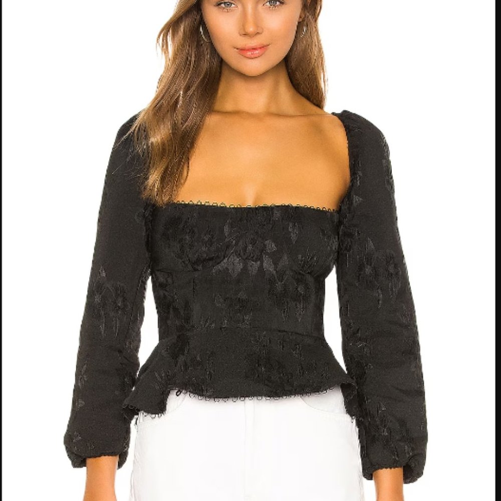 V. Chapman Georgiana Top Black Top (Sold Out, Size 6, Originally $265)
